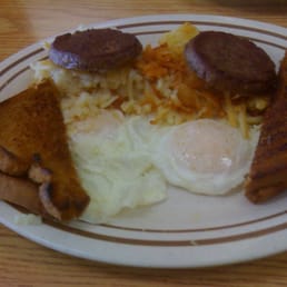 Breakfast Special: 2 eggs, bacon or sausage, hashbrowns, toast or pancakes!