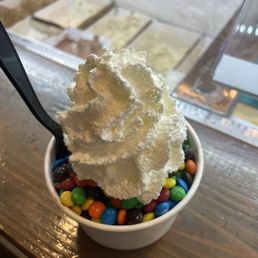 Black Raspberry with m&ms and whipped cream Black Raspberry with m&ms and whipped cream