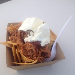 Little Back - Pulled pork with corn chips, gravy and sour cream. So good!