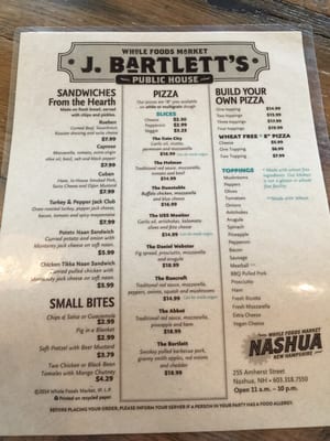 Menu photo 7 J. Bartlett's Public House Nashua, NH Menu photo 7 J. Bartlett's Public House Nashua, NH