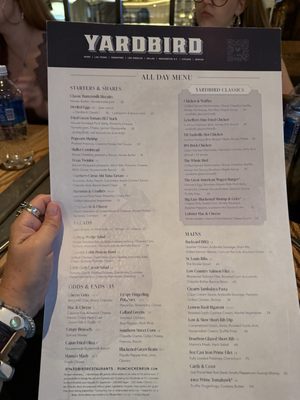 Menu photo 4 Yardbird Las Vegas, NV