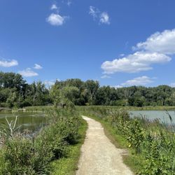 Wood Lake Nature Center - Trail with water on both sides