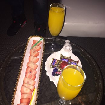 Mocee Day Spa - Mimosas with strawberry slices and mini snickers and baby Ruth's. - Day Spas Near Me - Indianapolis, Indiana Mocee Day Spa - Mimosas with strawberry slices and mini snickers and baby Ruth's. - Day Spas Near Me - Indianapolis, Indiana
