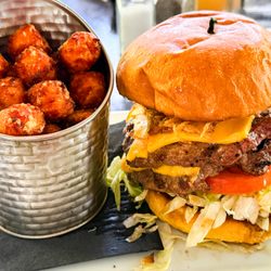 The Michelangelo with side of tater tots. O.M.Geeeeeee!