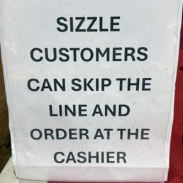 I was supposed to order the sizzling menu, but when I went to the cashier she told me to fall in line??? I was supposed to order the sizzling menu, but when I went to the cashier she told me to fall in line???