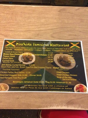 Menu photo 2 Fireside Caribbean Restaurant Pittsburgh, PA