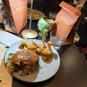 Sessions By The Bay - Their tasty Sessions burger with fries and a very nice strong joint. - Cannabis Dispensaries Near Me - National City, California