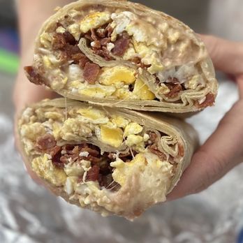 Lily's Malibu - Large Bacon breakfast buritto - Large - Burgers Near Me - Malibu, California Lily's Malibu - Large Bacon breakfast buritto - Large - Burgers Near Me - Malibu, California