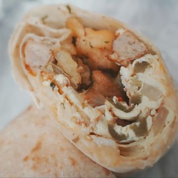 Angelo's Burgers - Egg Breakfast Burrito. Hearty with breakfast potatoes. Added veggies & sausage for extra $, but it helped balance out the overall flavors. - Burgers Near Me - Lake Forest, California Angelo's Burgers - Egg Breakfast Burrito. Hearty with breakfast potatoes. Added veggies & sausage for extra $, but it helped balance out the overall flavors. - Burgers Near Me - Lake Forest, California