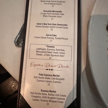 The Palm - San Antonio - Dessert menu - Steakhouses Near Me - San Antonio, Texas The Palm - San Antonio - Dessert menu - Steakhouses Near Me - San Antonio, Texas