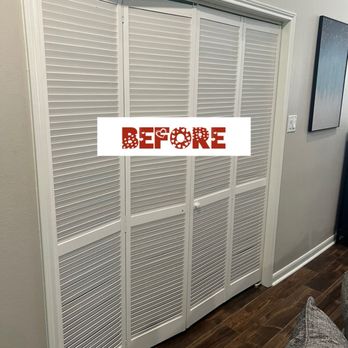 Alan's Restoration - Ugly accordion doors that we had! - Damage Restoration Near Me Alan's Restoration - Ugly accordion doors that we had! - Damage Restoration Near Me