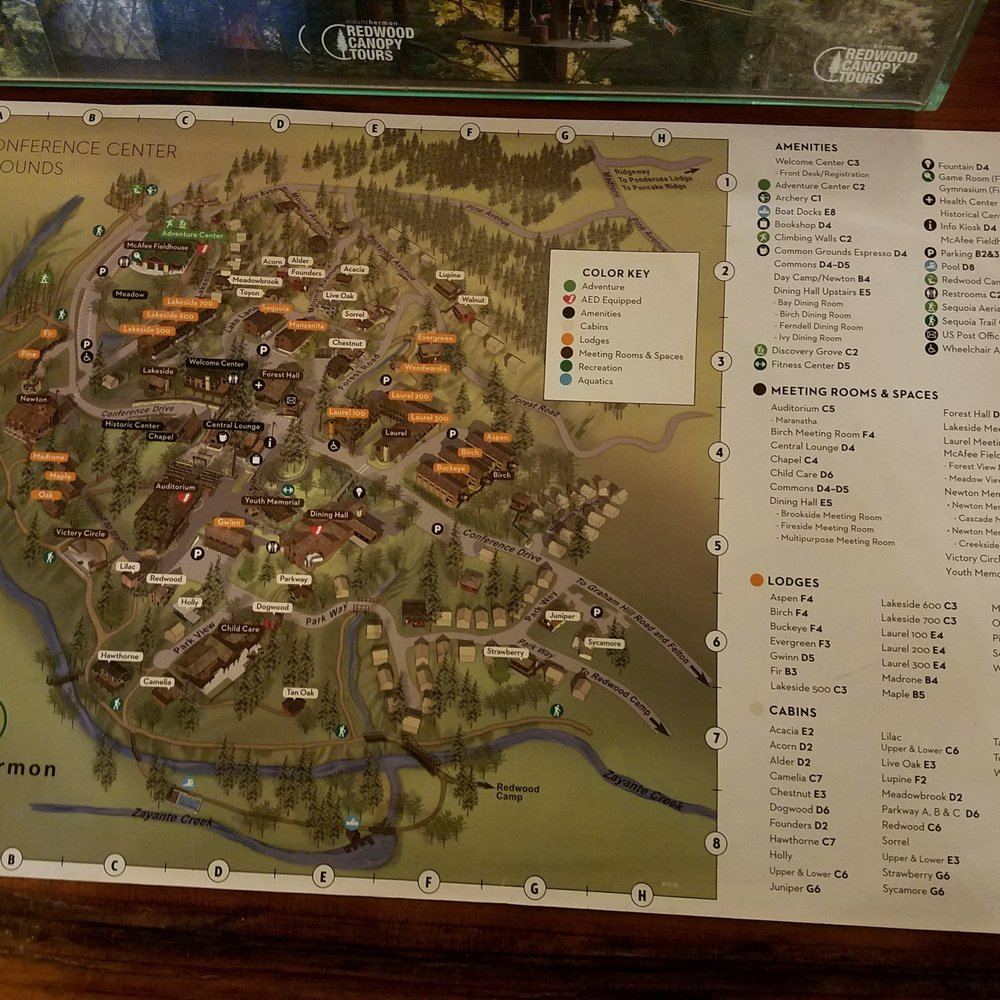 Mount Hermon Adventures - Map of the Conference center grounds @ Mt Hermon. - Challenge Courses Near Me - Mount Hermon, California Mount Hermon Adventures - Map of the Conference center grounds @ Mt Hermon. - Challenge Courses Near Me - Mount Hermon, California