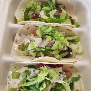 MR Hummus Grill - three tacos in a styrofoam container - Pizza Near Me - New Albany, Ohio MR Hummus Grill - three tacos in a styrofoam container - Pizza Near Me - New Albany, Ohio