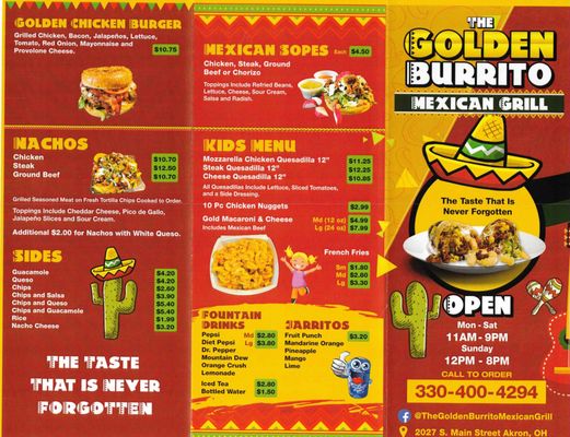 Menu photo 2 The Golden Burrito Akron, OH