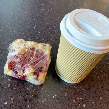 Gold Country Roasters - Raspberry Scone and small midnight mocha - Coffee & Tea Near Me - Murphys, California Gold Country Roasters - Raspberry Scone and small midnight mocha - Coffee & Tea Near Me - Murphys, California