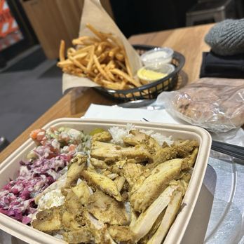 Taim Mediterranean Kitchen - Chicken shawarma plate, side order of fries - Mediterranean Near Me - Washington, DC, District of Columbia