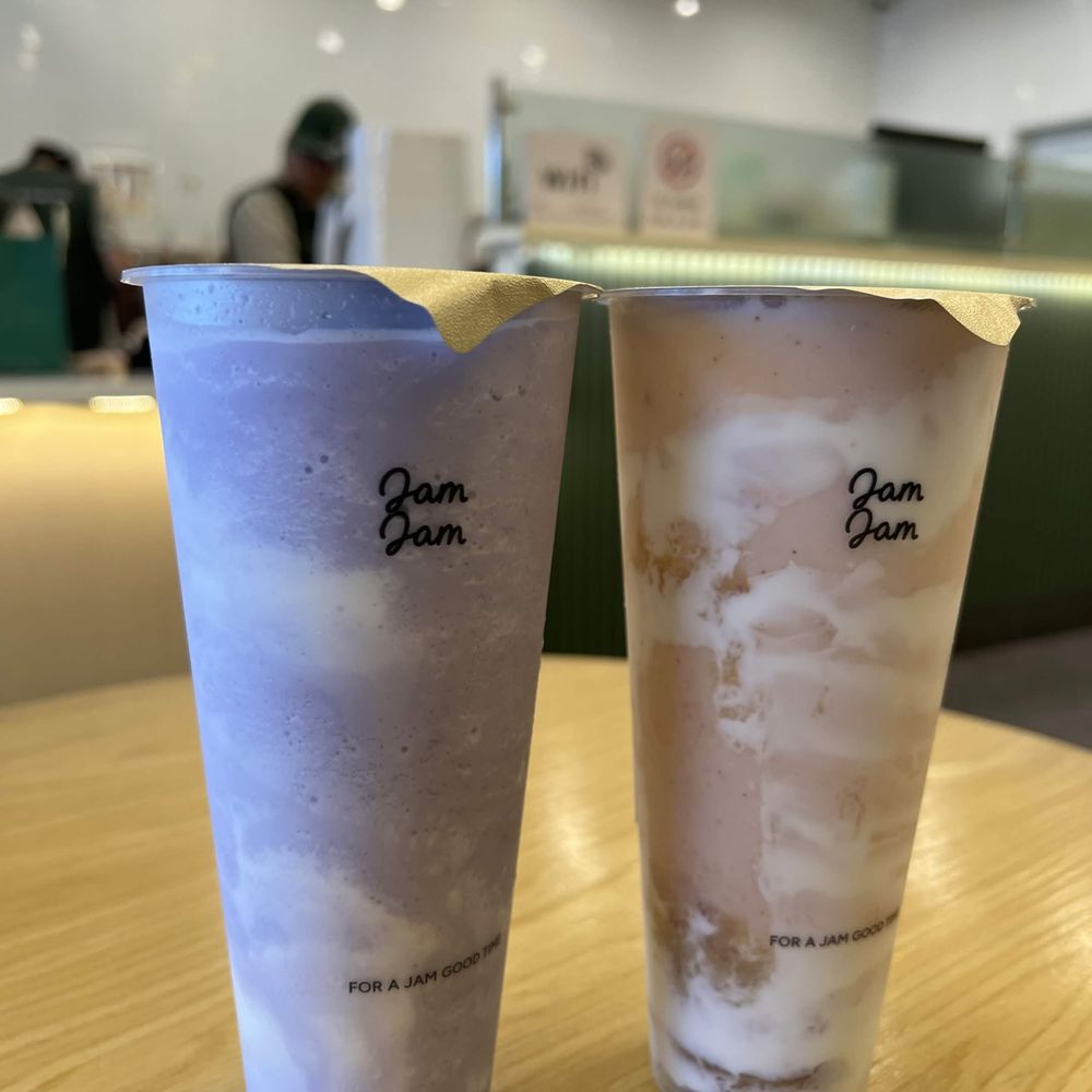 Ube Cheese Foam Slush and Peach Yogurt Yakult Ube Cheese Foam Slush and Peach Yogurt Yakult