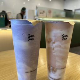 Ube Cheese Foam Slush and Peach Yogurt Yakult Ube Cheese Foam Slush and Peach Yogurt Yakult
