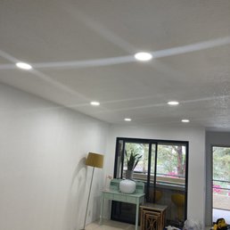 Added recessed lighting on a dimmer switch. Did this without attic access. Added recessed lighting on a dimmer switch. Did this without attic access.