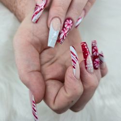 Venetian Nail Spa - Winter theme design coffin shape full set