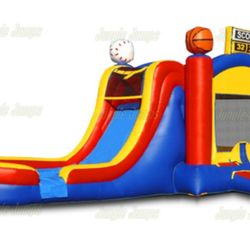 RVA Party Rentals - Sports Themed Bounce house and slide combo. Wet or dry.