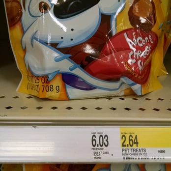 Target - The sign says $2.64 for these dog treats. But read that sign closely - it's for the wrong dog treats! You'd pay almost $10 more for these. - Department Stores Near Me - Jersey City, New Jersey Target - The sign says $2.64 for these dog treats. But read that sign closely - it's for the wrong dog treats! You'd pay almost $10 more for these. - Department Stores Near Me - Jersey City, New Jersey