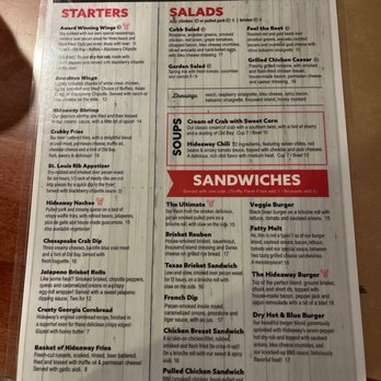 The Hideaway - Food menu - Sports Bars Near Me - Odenton, Maryland The Hideaway - Food menu - Sports Bars Near Me - Odenton, Maryland