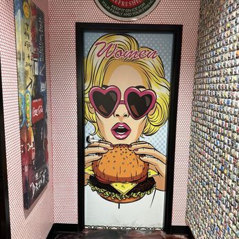 Shakeburger - Painting enjoying a burger. - American Near Me - Lewisville, North Carolina