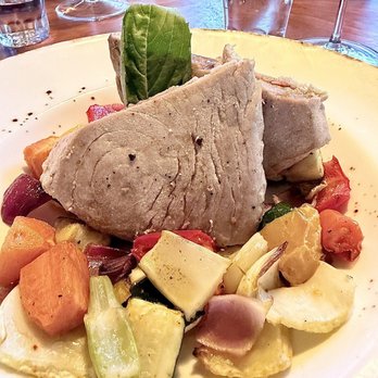 Bottega Salaria - Tuna with roasted vegetables (so fresh & delicious) - Italian Near Me - Fredericksburg, Texas Bottega Salaria - Tuna with roasted vegetables (so fresh & delicious) - Italian Near Me - Fredericksburg, Texas