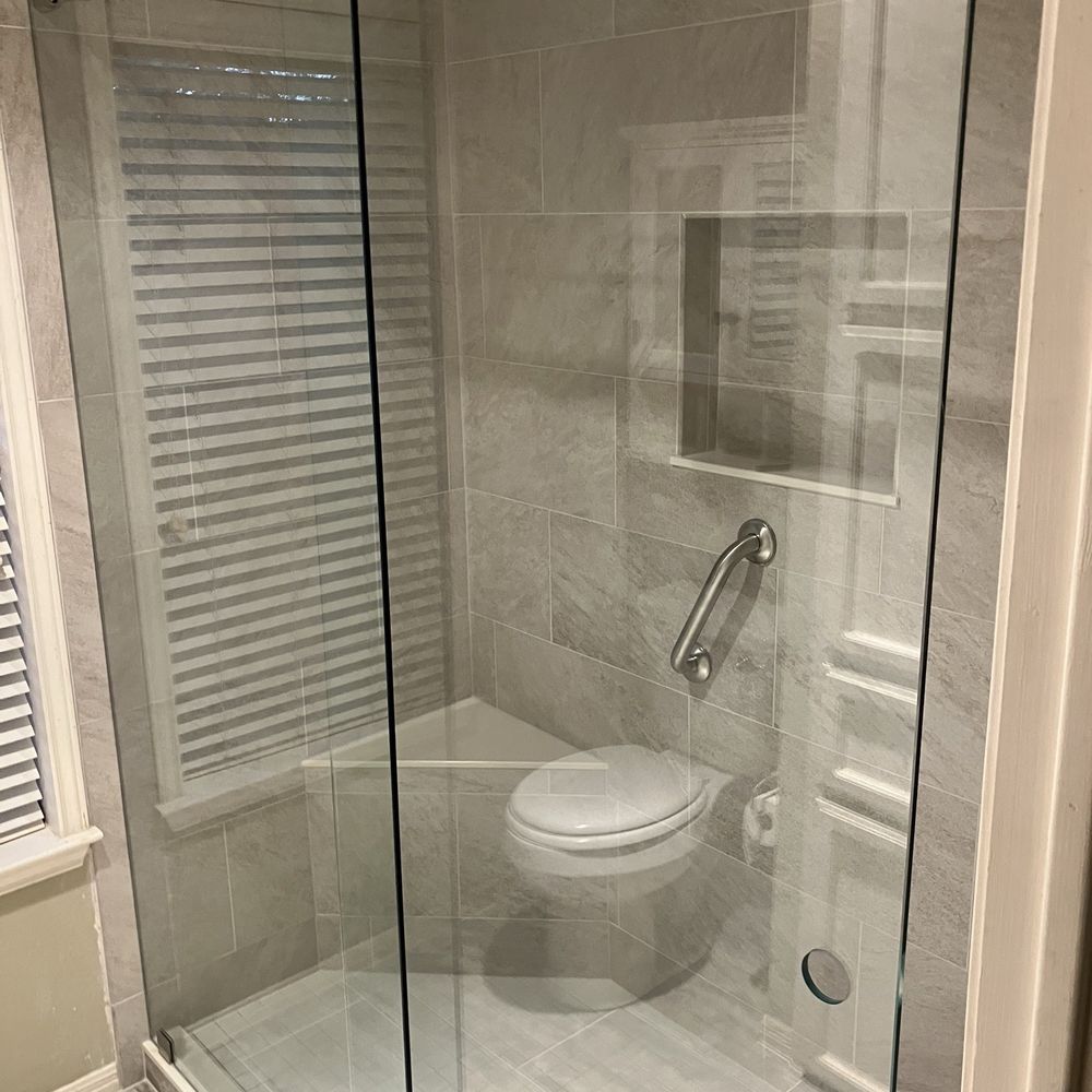 Clearview Frameless - Upper rail track; finger slide rather than hardware - Glass & Mirrors Near Me Clearview Frameless - Upper rail track; finger slide rather than hardware - Glass & Mirrors Near Me