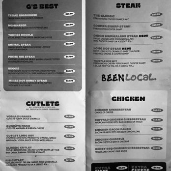 G's Cheesesteaks - Menu - Cheesesteaks Near Me - New York, New York