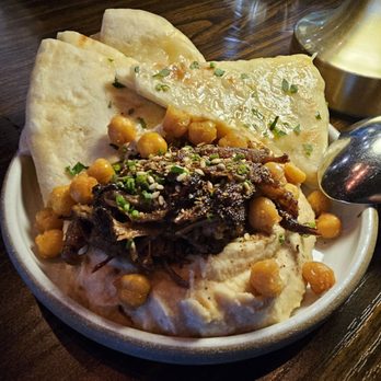 Sparrow + Wolf - Oxtail hummus. If you are vegan or vegetarian they offer mushrooms instead. Delicious! - New American Near Me - Las Vegas, Nevada Sparrow + Wolf - Oxtail hummus. If you are vegan or vegetarian they offer mushrooms instead. Delicious! - New American Near Me - Las Vegas, Nevada