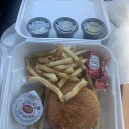 a burger and french fries a burger and french fries