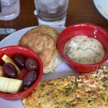 Ruby Slipper Marigny - Biscuit and gravy with Spanish Omelet - Breakfast & Brunch Near Me - New Orleans, Louisiana