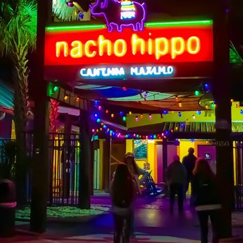 Nacho Hippo - a neon sign for a mexican restaurant - Mexican Near Me - North Myrtle Beach, South Carolina