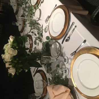 Andrews Party Rental - Our table setting (we didn't know the size of the table before picking the cloth) - Party Supplies Near Me - Tempe, Arizona