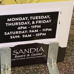 Sandia Casino Sports Bar - The hours are about to change Oct 2024