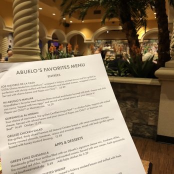 Abuelo's Mexican Restaurant - Paper menus - Mexican Near Me - Hurst, Texas