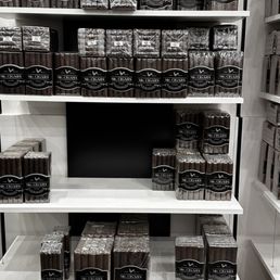 a shelf of liquor