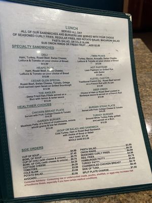 Menu photo 3 Cedar Glen Inn Cedar Glen, CA