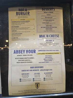Menu photo 2 Abbey Burger Bistro Baltimore, MD Menu photo 2 Abbey Burger Bistro Baltimore, MD