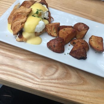 Frenchie Wine Bistro - My meal: egg Benedict, salmon croissant - Wine Bars Near Me - Boston, Massachusetts Frenchie Wine Bistro - My meal: egg Benedict, salmon croissant - Wine Bars Near Me - Boston, Massachusetts