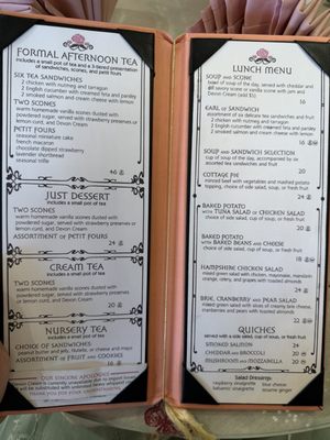 Menu photo 2 English Rose Tea Room Carefree, AZ