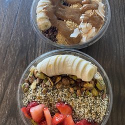 Dirt Juicery - Orange ''Hemp"sicle Smoothie and "Bean"nut Butter Bom Bowl