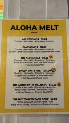 Menu photo 2 Aloha Melt Waikiki Honolulu, HI Menu photo 2 Aloha Melt Waikiki Honolulu, HI