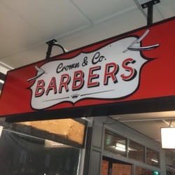 Crown & Co Barbers - Hand Painted Lightbox sign from Retro Pop Art