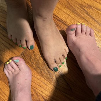 Luna Nails Bar - Two pairs of feet with painted toenails - Nail Salons Near Me - Bellflower, California Luna Nails Bar - Two pairs of feet with painted toenails - Nail Salons Near Me - Bellflower, California