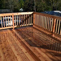 Red Diamond Family Constructions - 10x16 Cedar deck view from top