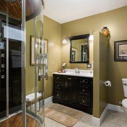 At Journey's End - The shower in the Howard Carter suite offers, steam, jets, radio and lights.