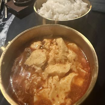 Olhso House - One of the two tofu soups that came with our set - Korean Near Me - San Mateo, California